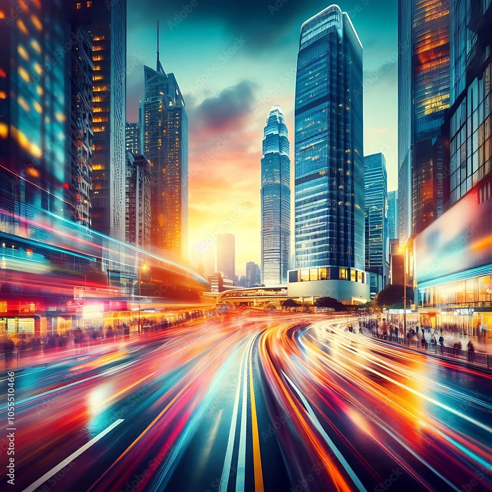 Fototapeta premium City Lights at Dusk 