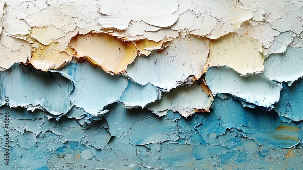 Abstract Textured Ocean Waves Painting Abstract Textured Ocean Waves Painting