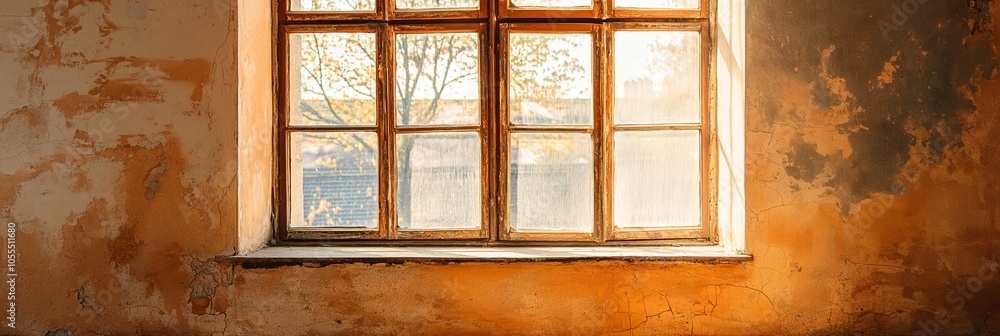 An old, rustic window lets in warm sunlight, casting a glow on worn textures and evoking a sense of nostalgia and warmth. An old, rustic window lets in warm sunlight, casting a glow on worn textures and evoking a sense of nostalgia and warmth.