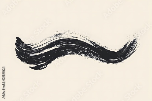 Black ink brush strokes Grunge hand drawn paint brush. Curved brush stroke illustration Grunge hand drawn black paint brush. Curved brush stroke illustration