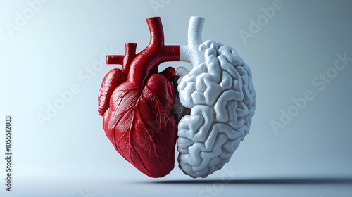 A red heart and a white brain sit side-by-side.