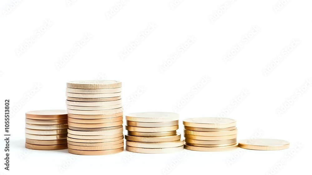 Stack of Coins on White Background Stack of Coins on White Background