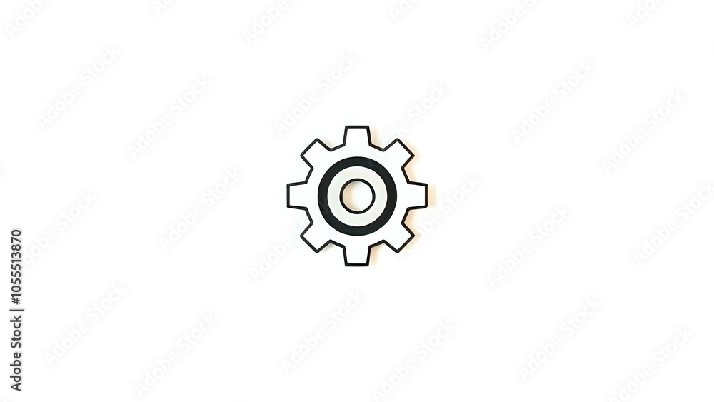 Cogwheel Icon on White Background Cogwheel Icon on White Background