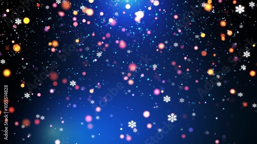 Wallpaper Mural Flying snow on a blue background and beautiful glitter bokeh of particles and dust. 4K motion graphics. snowfall overlay, background - winter, snowflakes. .loop animation for New Year and Christmas Torontodigital.ca