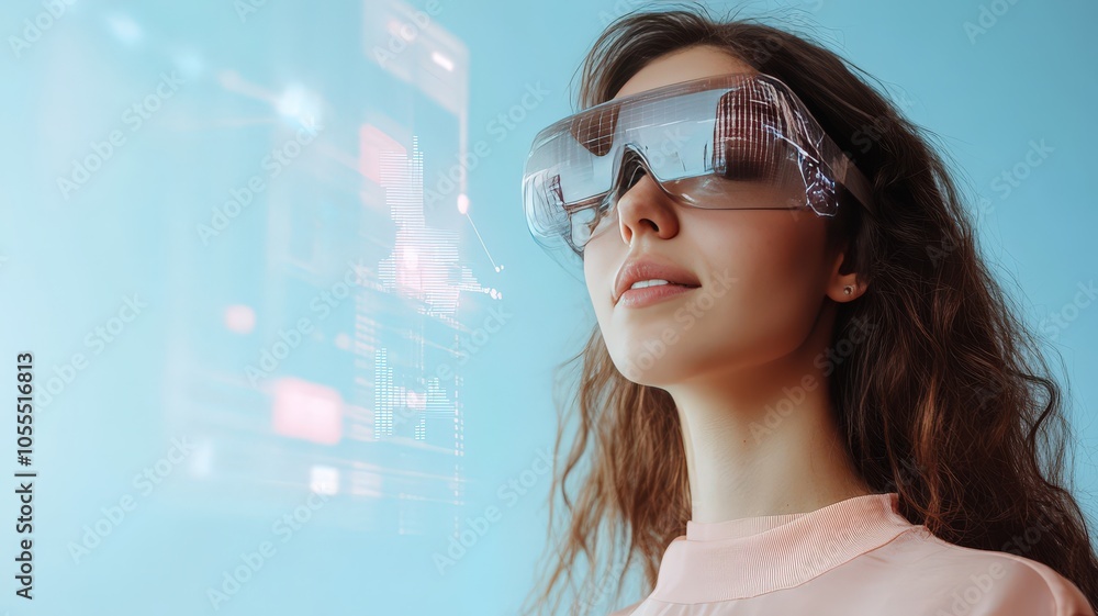 Person Using Augmented Reality in Market Setting Person Using Augmented Reality in Market Setting