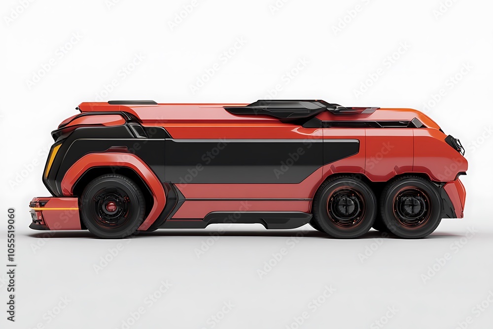 Fototapeta premium A futuristic, stylized transport vehicle with a sleek design and vibrant colors.