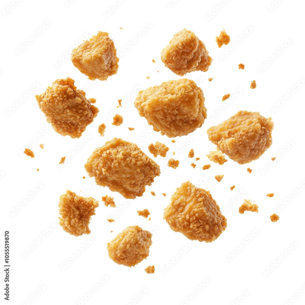 Crispy Chicken Pieces, isolated, transparent background, white background, no background Crispy Chicken Pieces, isolated, transparent background, white background, no background
