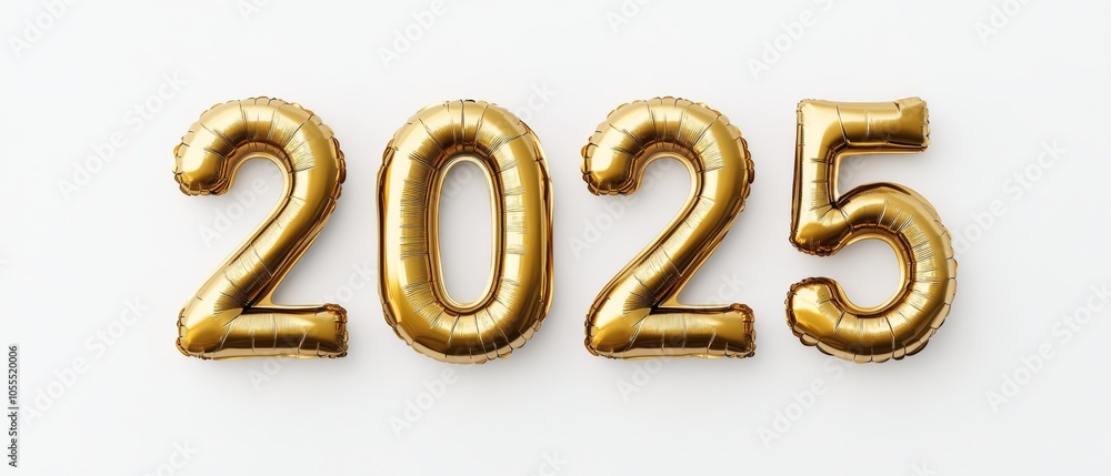 A set of gold balloons with the numbers 20 and 25 written on them A set of gold balloons with the numbers 20 and 25 written on them