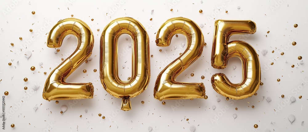 A gold balloon number twenty five is surrounded by glitter A gold balloon number twenty five is surrounded by glitter