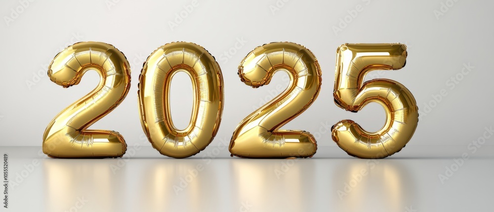 A set of gold balloons with the numbers 20 and 25 written on them A set of gold balloons with the numbers 20 and 25 written on them
