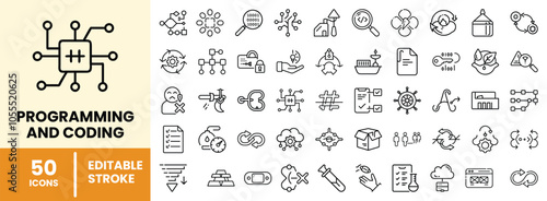 50 Programming and Coding Icons Set for Software Development Projects