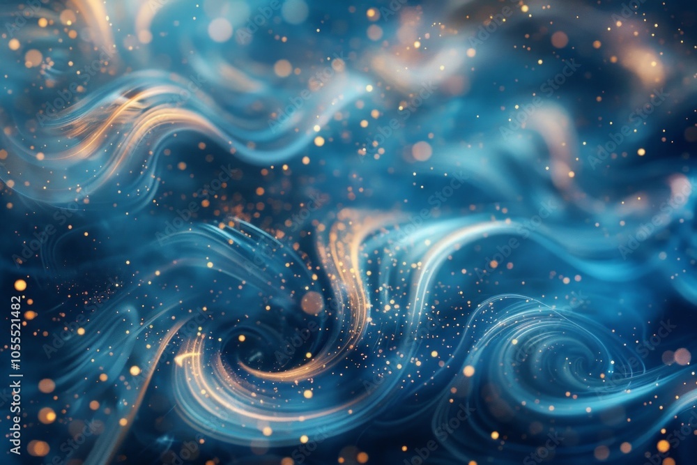 Winter storm. Abstract blue sparkles on dark background. Neural network ai generated art Winter storm. Abstract blue sparkles on dark background. Neural network ai generated art
