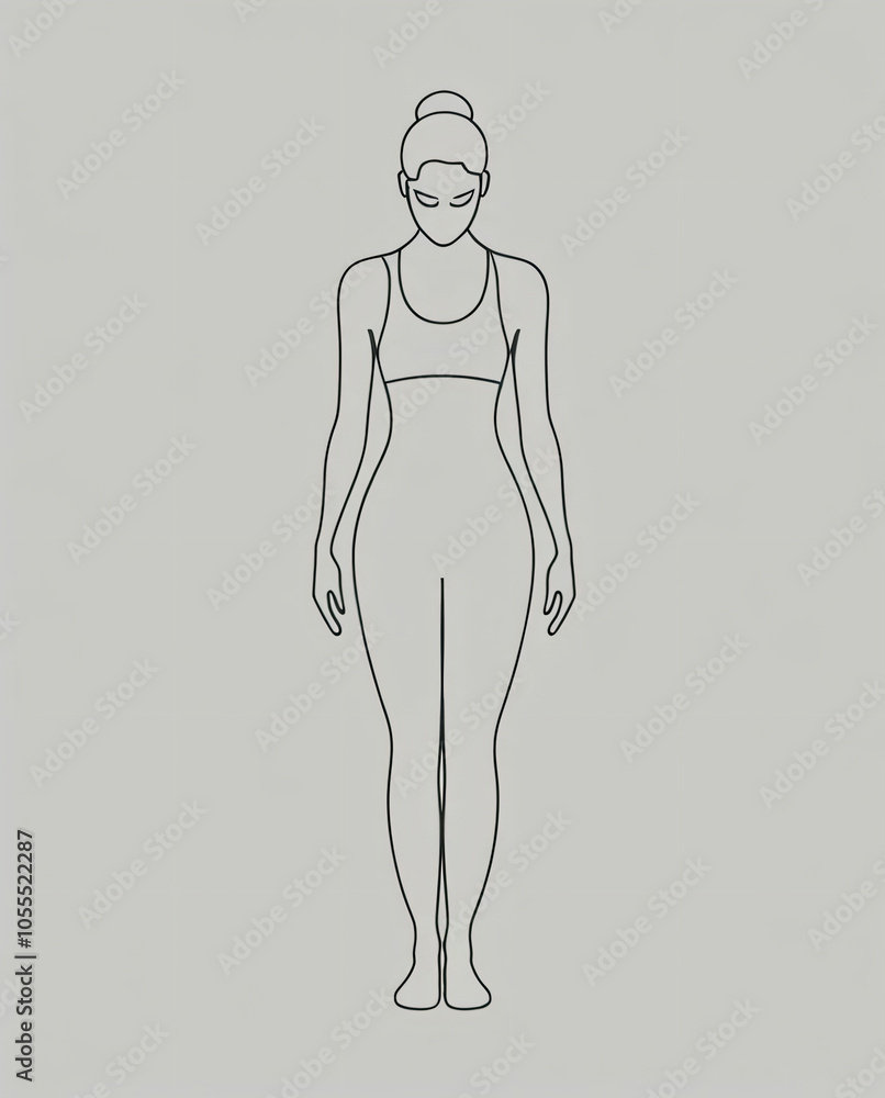 A serene line illustration depicts a woman in a yoga pose. A serene line illustration depicts a woman in a yoga pose.