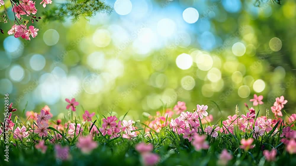 spring natural background in green and pink spring natural background in green and pink