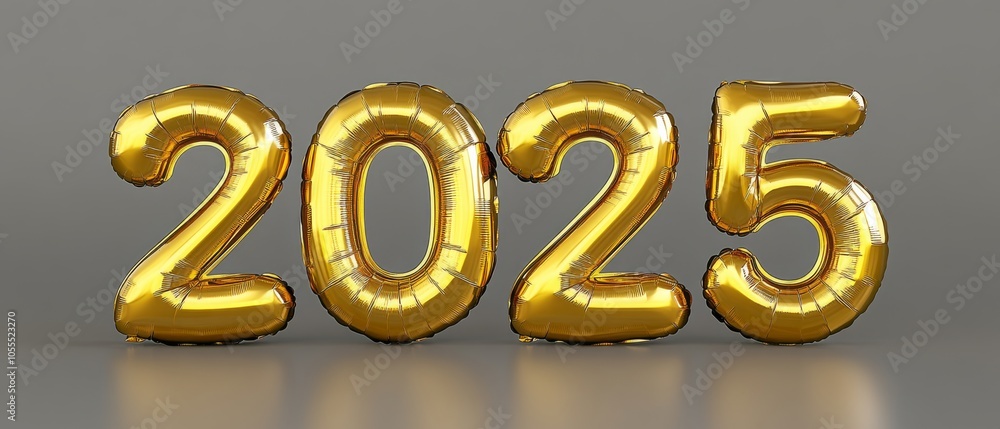 A large number of gold balloons, each with a number on it