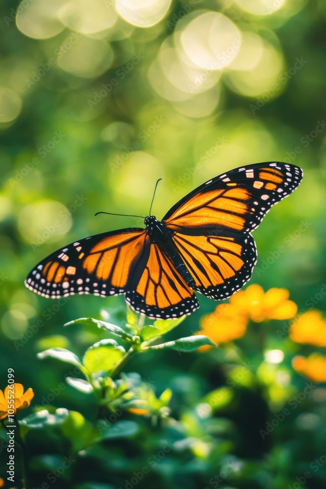 Fototapeta premium Monarch Butterfly on Yellow Flower