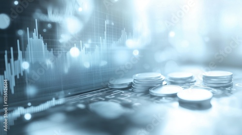 Wallpaper Mural Modern Finance Graph with Coins Display Torontodigital.ca