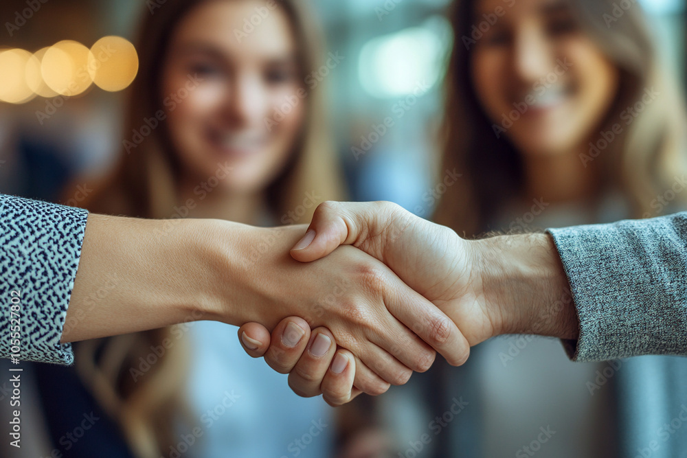 Business Handshake, professional collaboration in the office, a manager congratulating a partner on success. Business Handshake, professional collaboration in the office, a manager congratulating a partner on success.