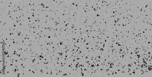 Grey mottled vector pattern. Random particles, spots and dust texture. Dark dirty spotted background for aging effect. Monochrome Grunge texture