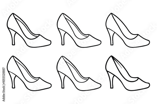 set of shoes vector illustration with white background