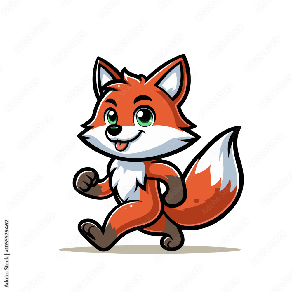 Obraz premium Modern fox character mascot. Isolated vector illustration