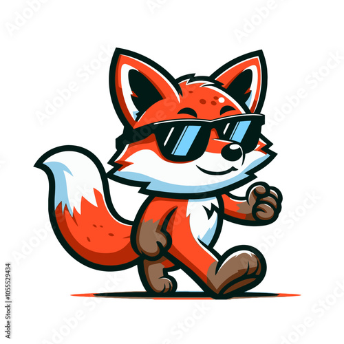 Modern fox character mascot. Isolated vector illustration