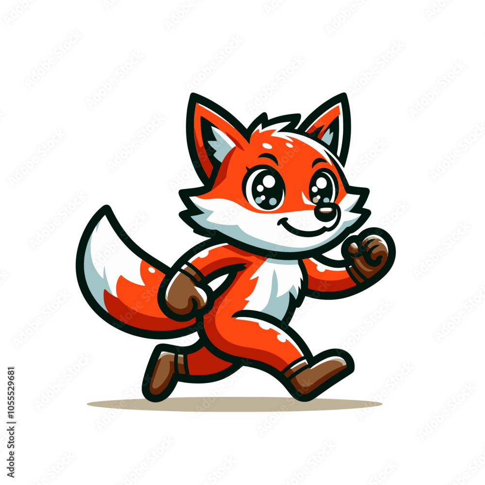 Obraz premium Modern fox character mascot. Isolated vector illustration