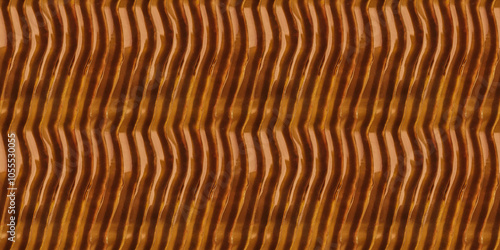 A textured acrylic surface with undulating ridges in a semi-transparent amber color