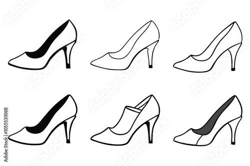 set of shoes vector illustration with with background