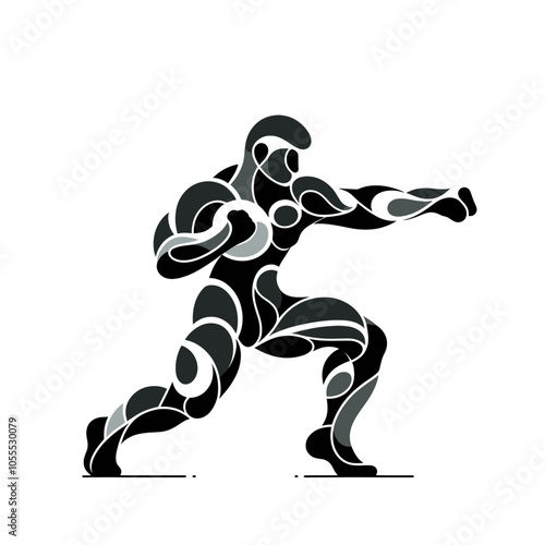 Mixed martial art fighter vector illustration	
