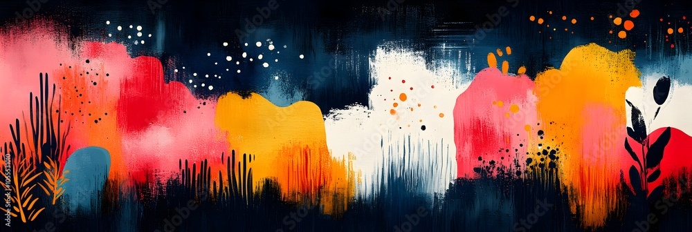 Φωτογραφία Vibrant Fluid Splashes of Color in Abstract Digital Landscape Art with Atmospher