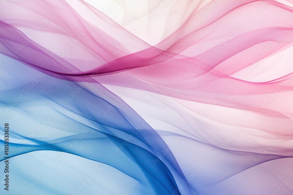 Ethereal waves of pink and blue abstract smoke art on white background Ethereal waves of pink and blue abstract smoke art on white background