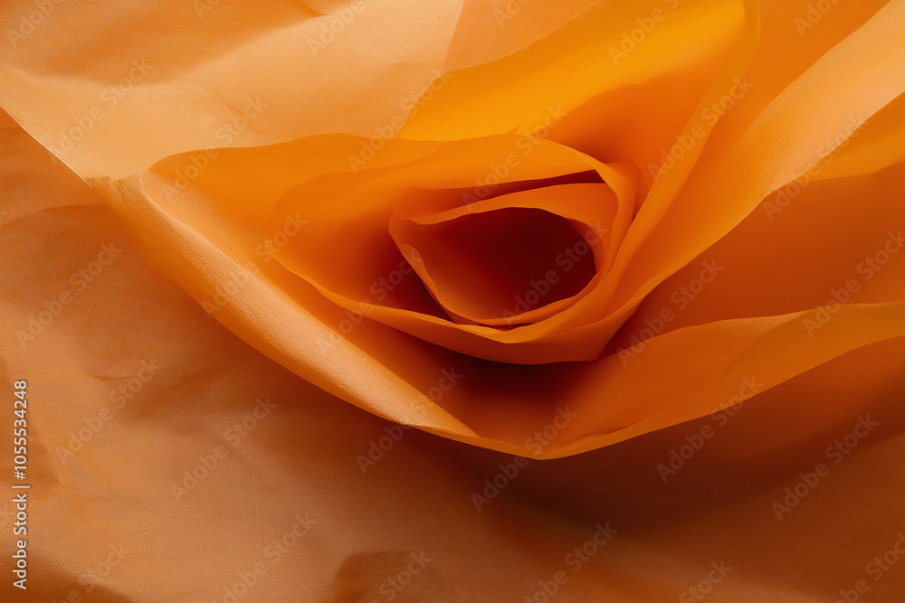 Orange abstract paper swirl in soft lighting Orange abstract paper swirl in soft lighting