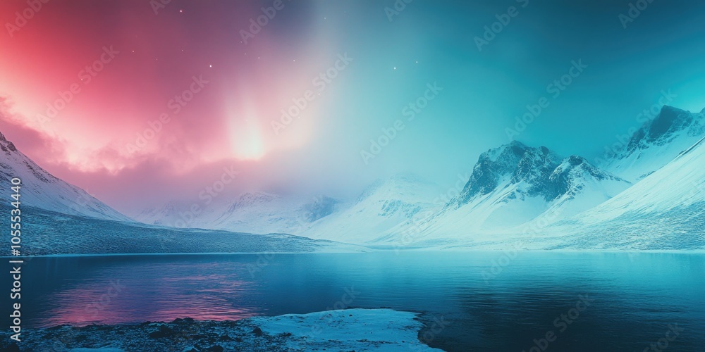 Fototapeta premium Mountain Range with Lake