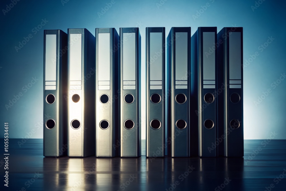 Silhouette Photography of Ring Binders, Office Supplies, Business Organization, Document Storage, Creative Workspace, Minimalist Design, Black and White, Abstract Shapes, Professional Environment