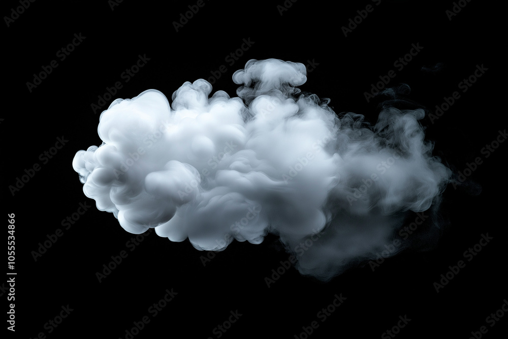 Isolated white smoke cloud on black background Isolated white smoke cloud on black background