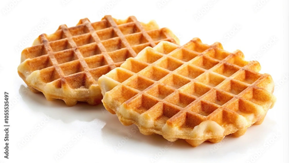 Duo of liege Belgian waffle isolated on white background Duo of liege Belgian waffle isolated on white background