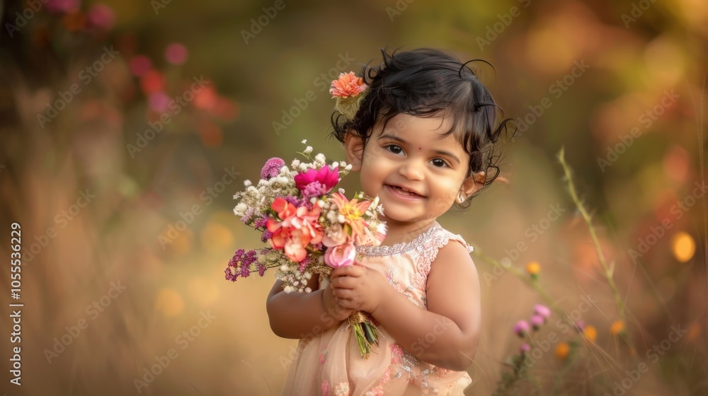 little child holding flowers little child holding flowers