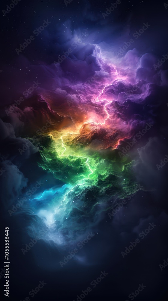 A vibrant cosmic scene showcasing swirling rainbow colors against a dark backdrop, evoking a sense of wonder and mystery in the universe. A vibrant cosmic scene showcasing swirling rainbow colors against a dark backdrop, evoking a sense of wonder and mystery in the universe.