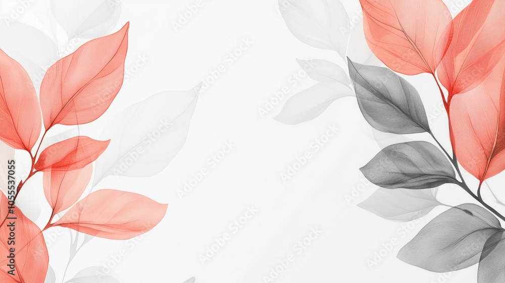 Fototapeta premium Soft Abstract Floral Leaves Background