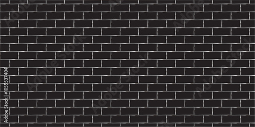 Abstract bathroom wall and floor brick wall texture background. black brick vector illustration texture of the wall with masonry Bricks laid in rows background.