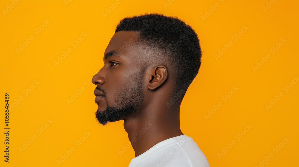 Thoughtful man portrait on bold orange background, a natural portrait of a man expressing thoughtful Thoughtful man portrait on bold orange background, a natural portrait of a man expressing thoughtful