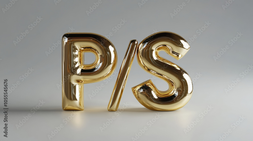 Elegant gold Abbreviation P/S - Price to Sales ratio or Product/Service, Personal and Social Elegant gold Abbreviation P/S - Price to Sales ratio or Product/Service, Personal and Social