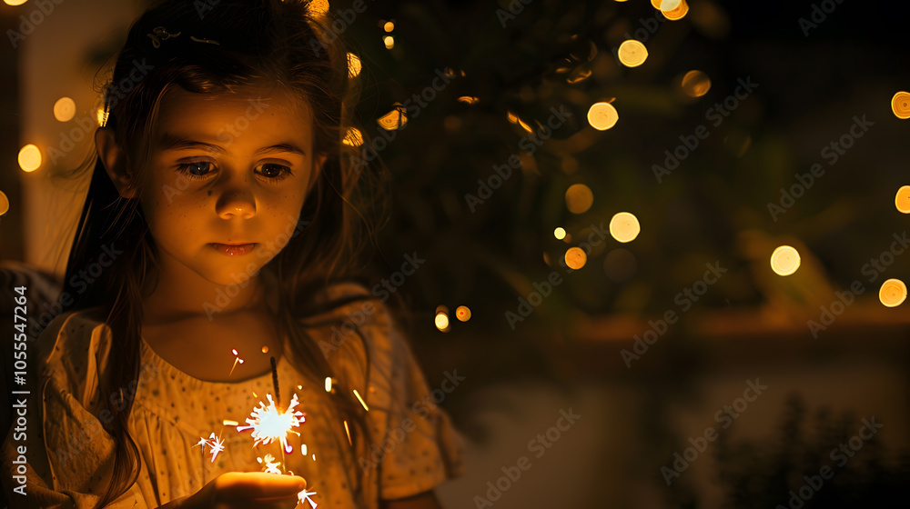 Diwali, Child lighting a sparkler under the super Diwali, Child lighting a sparkler under the super