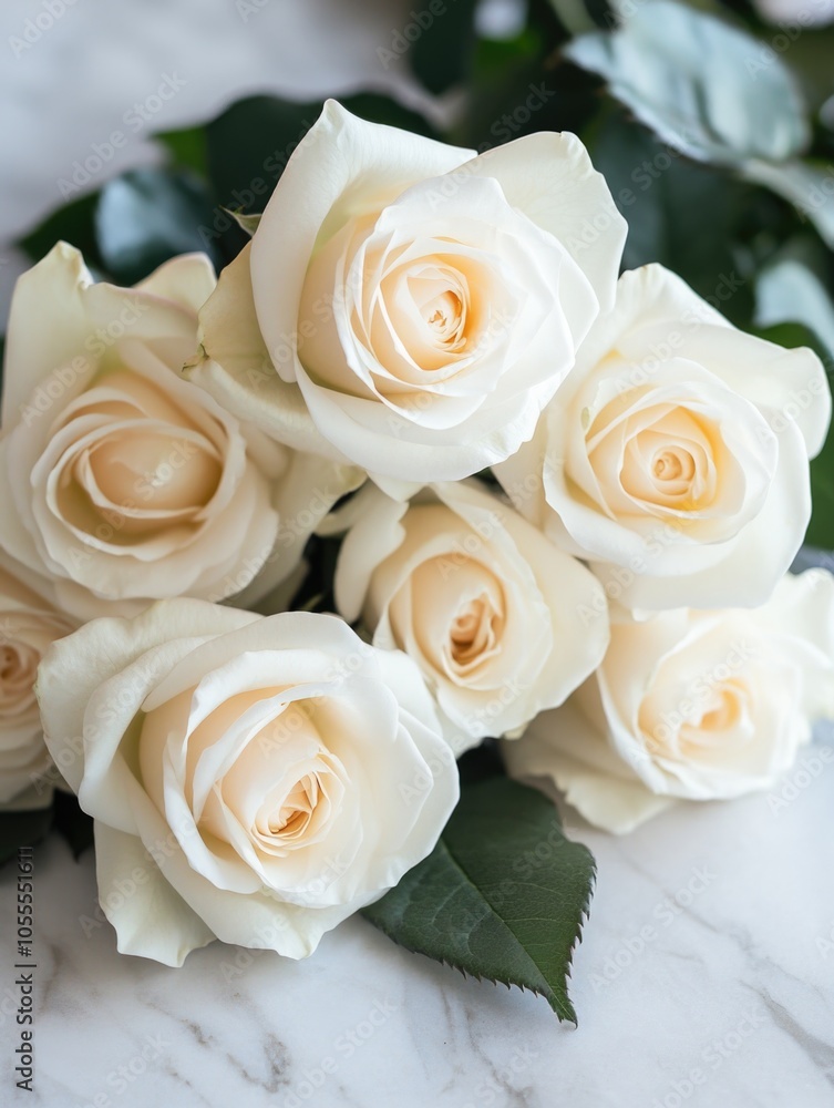 White Roses on Table White Roses on Table