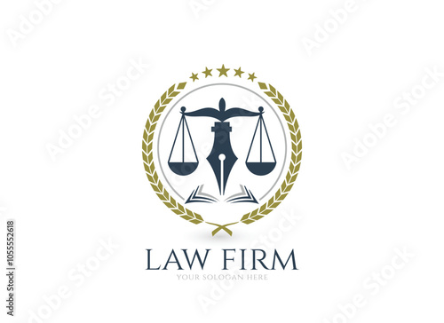 Law firm logo design vector template