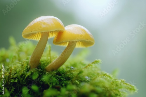 Mushrooms on Mossy Ground