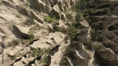 Landscape of rock formation Stob pyramids in the Rila Mountains.
