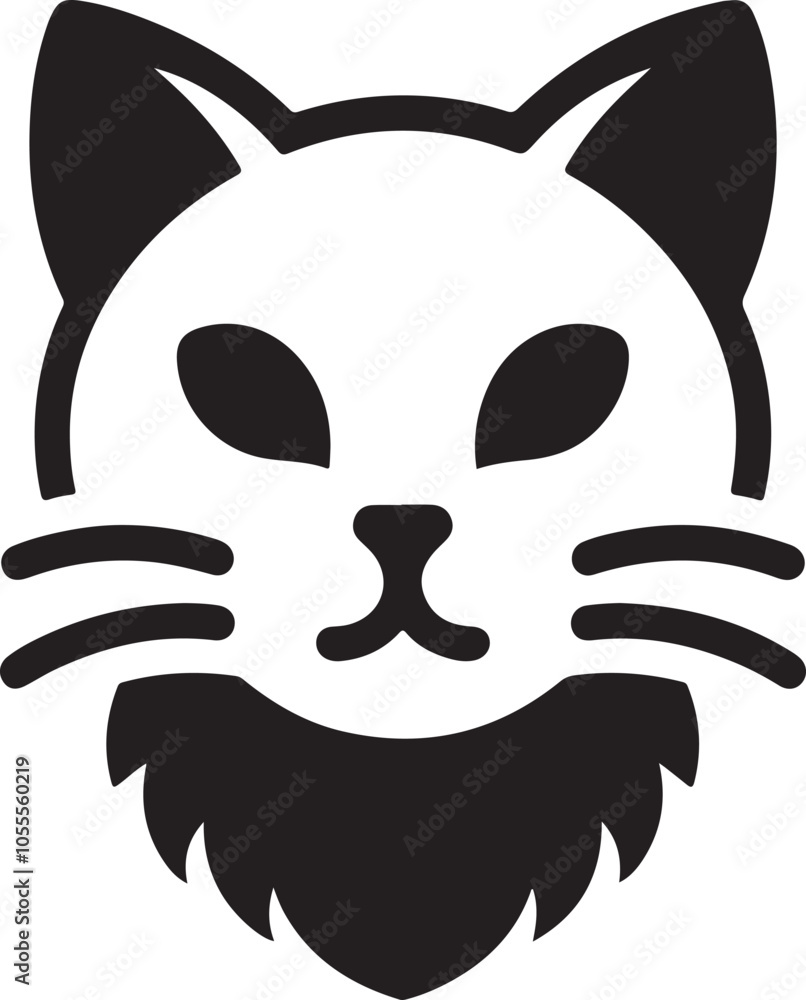 Cute black cat head silhouette vector illustration Cute black cat head silhouette vector illustration
