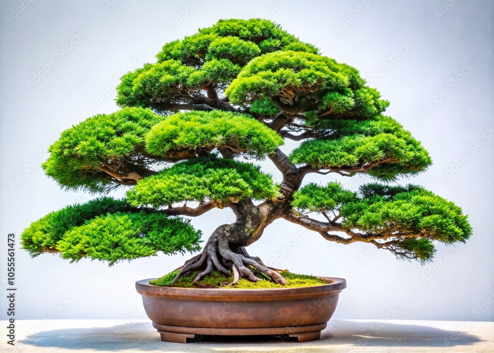 Unique Twisted Bonsai Tree Portrait on White Background for Artistic Photography Unique Twisted Bonsai Tree Portrait on White Background for Artistic Photography